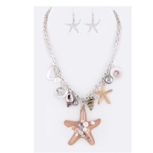 Mix Starfish Charm Necklace Set